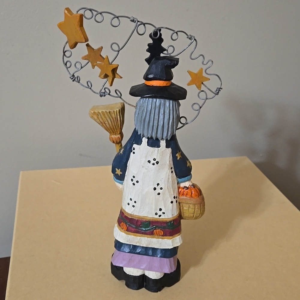 Whimsical Witch Figurine with Stars 10 Inches - Picture 4 of 5